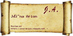 Jóna Arion névjegykártya